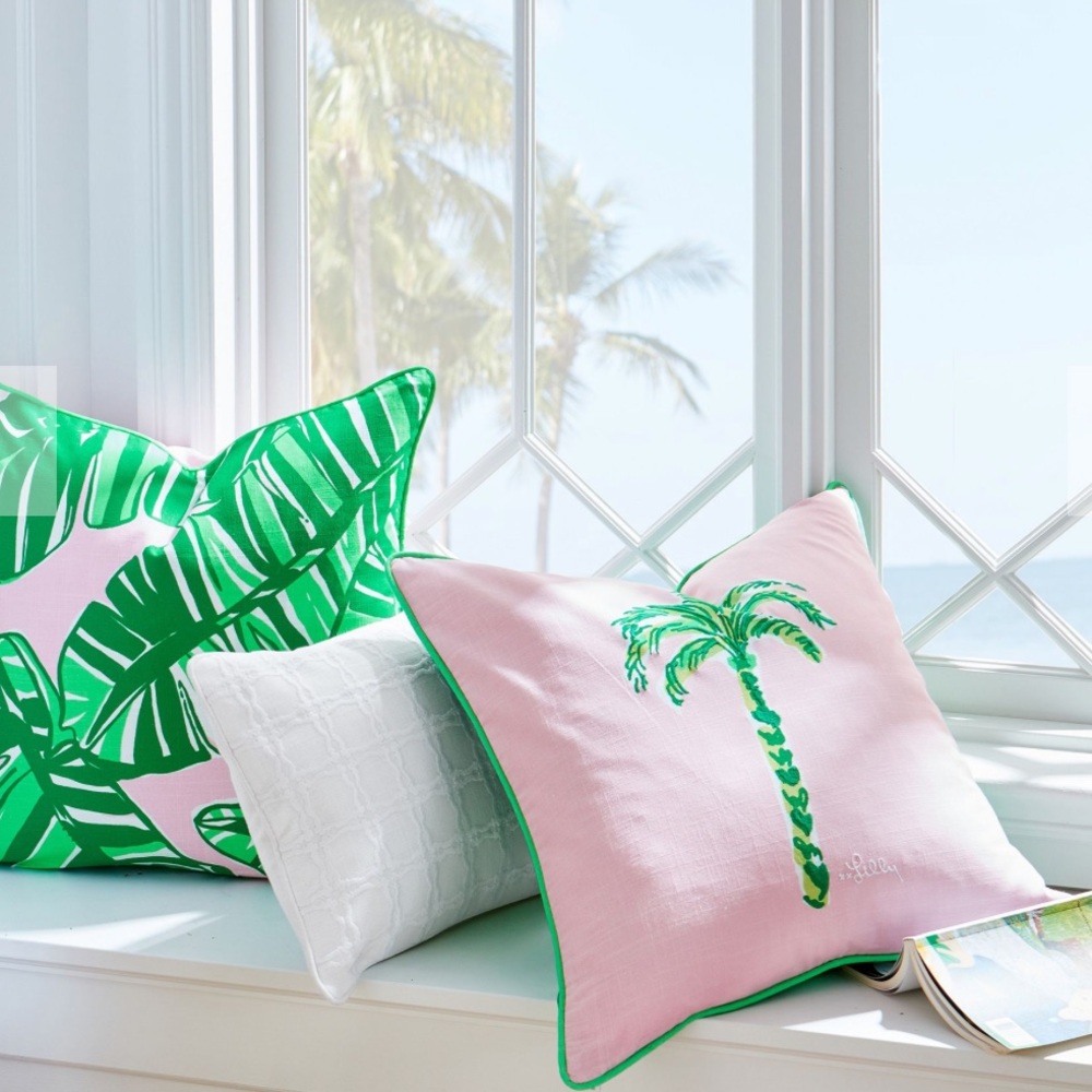 Lilly Pulitzer (2 in 1) Pink Palm Pillow!